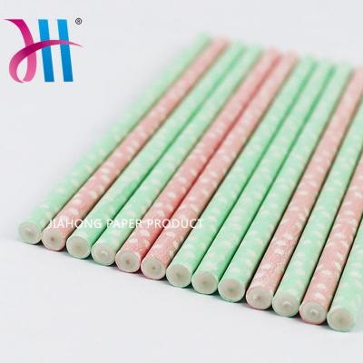 Оптовые экологически чистые одноразовые красочные бумажные палочки для конфет 4,0*100 мм
